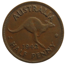 Load image into Gallery viewer, 1942 King George VI Australia Halfpenny Coin
