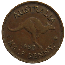 Load image into Gallery viewer, 1950 King George VI Australia Halfpenny Coin
