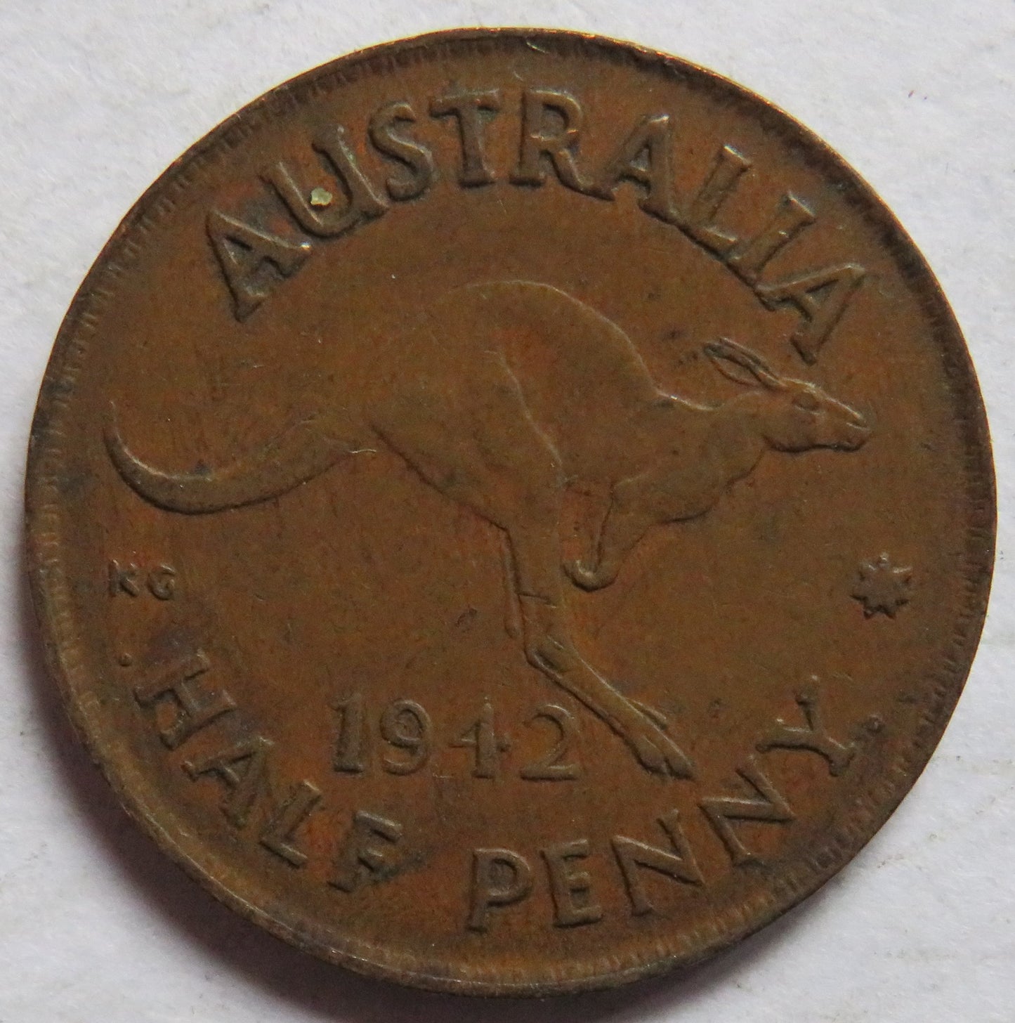 1942 King George VI Australia Halfpenny Coin