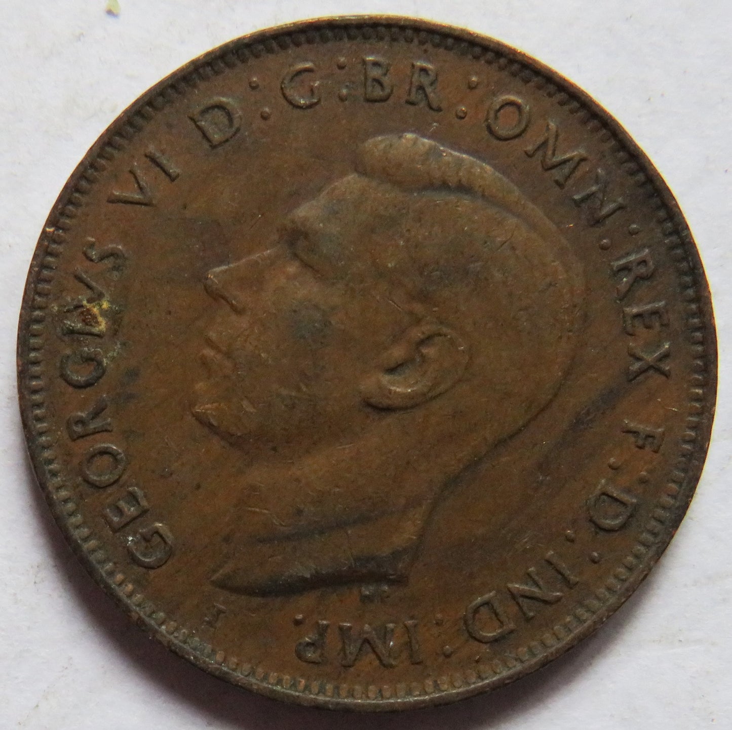 1942 King George VI Australia Halfpenny Coin