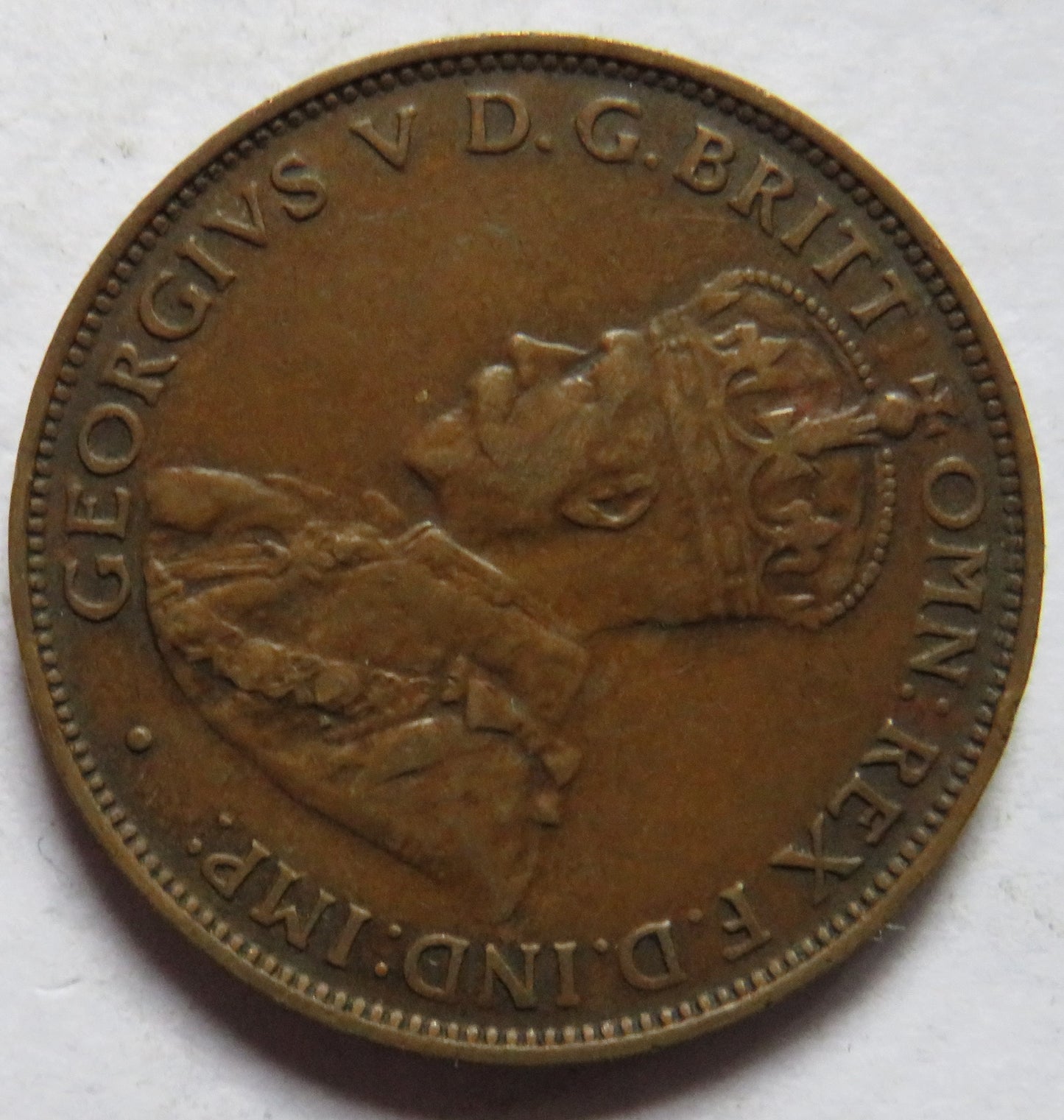 1927 King George V Australia Halfpenny Coin