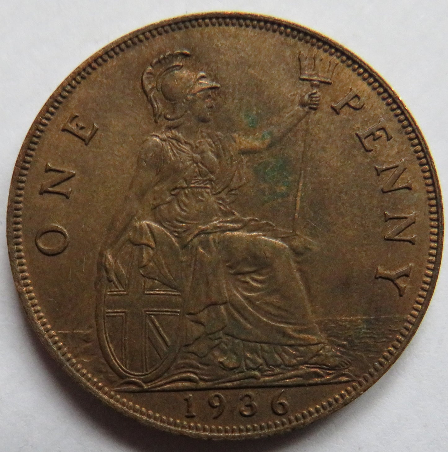 1936 King George V One Penny Coin In Higher Grade
