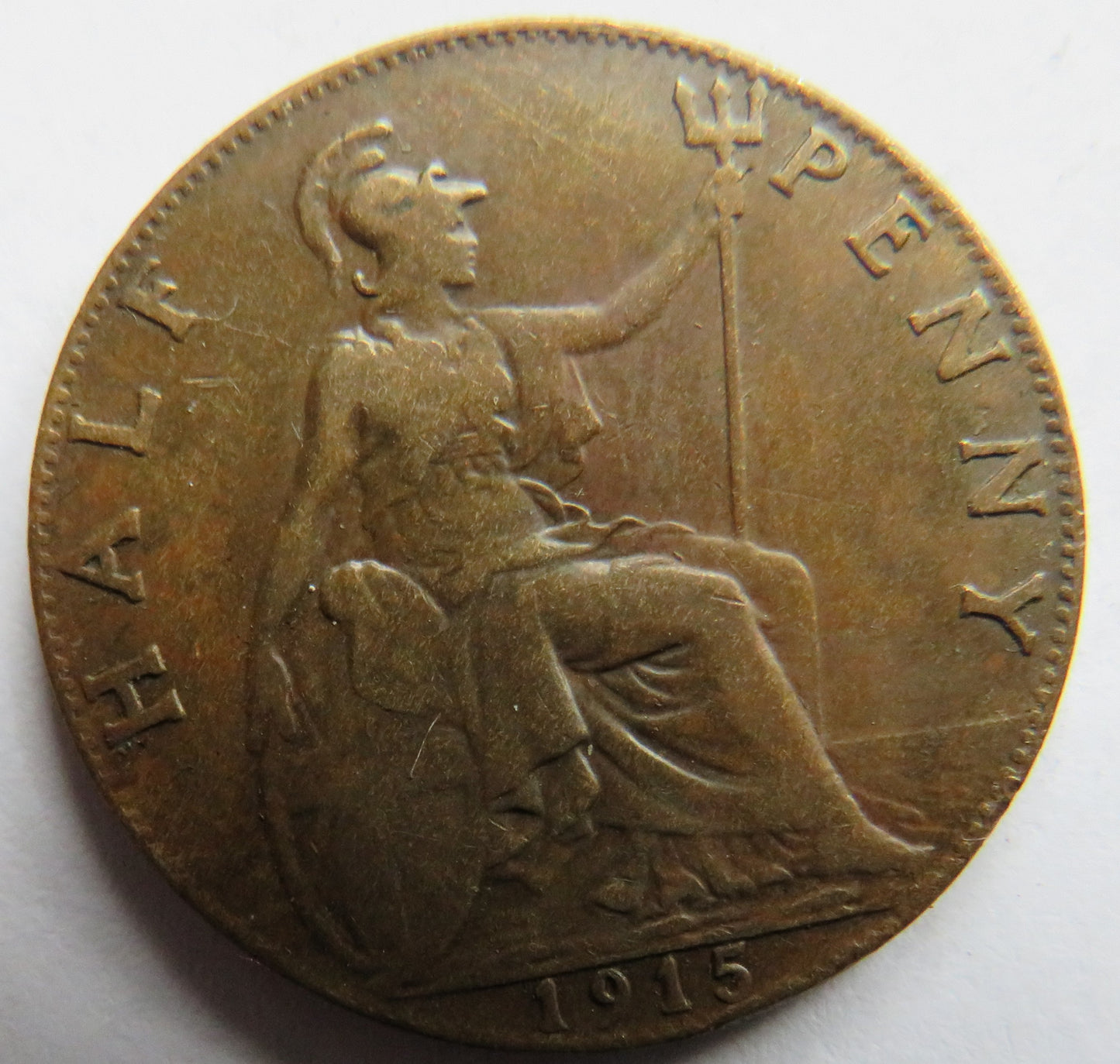 1915 King George V Halfpenny Coin - Great Britain