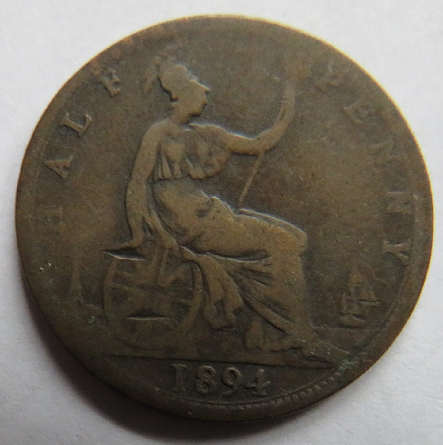 1894 Queen Victoria Halfpenny Coin - Great Britain
