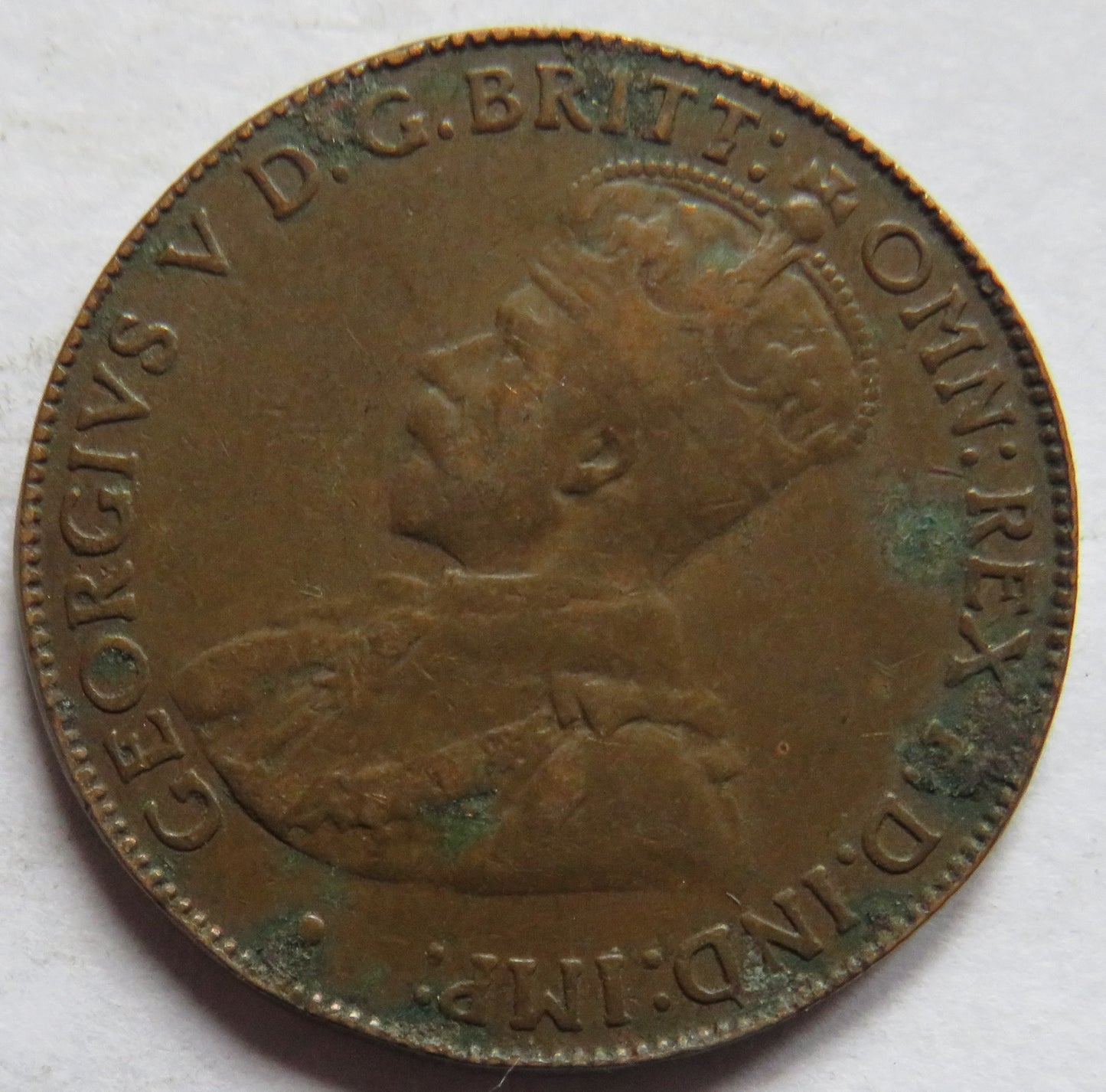 1916 King George V Australia Halfpenny Coin