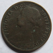 Load image into Gallery viewer, 1862 Queen Victoria Bun Head Farthing Coin - Great Britain
