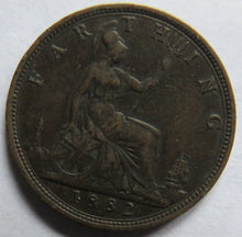 Load image into Gallery viewer, 1882-H Queen Victoria Bun Head Farthing Coin - Great Britain
