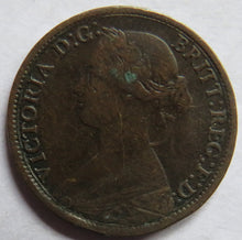 Load image into Gallery viewer, 1865 Queen Victoria Bun Head Farthing Coin - Great Britain

