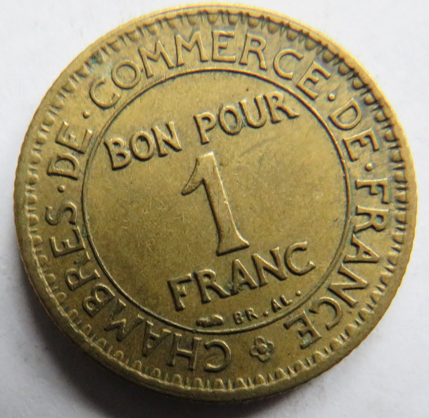 1921 France One Franc Coin