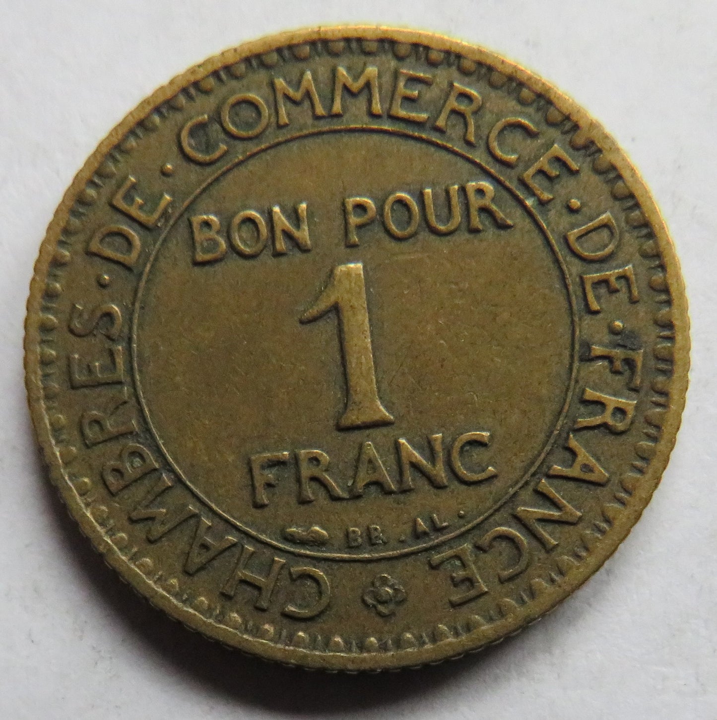 1923 France One Franc Coin