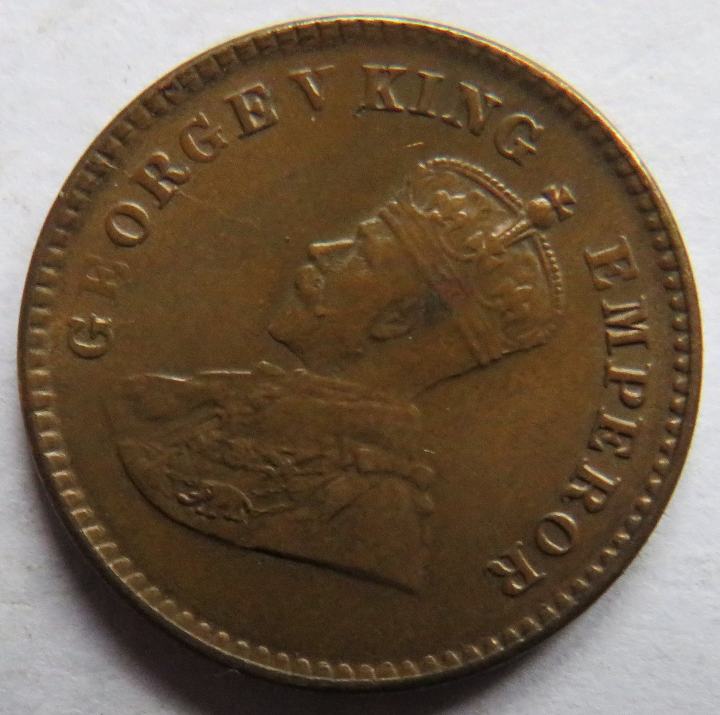 1925 King George V India 1/12th Anna Coin