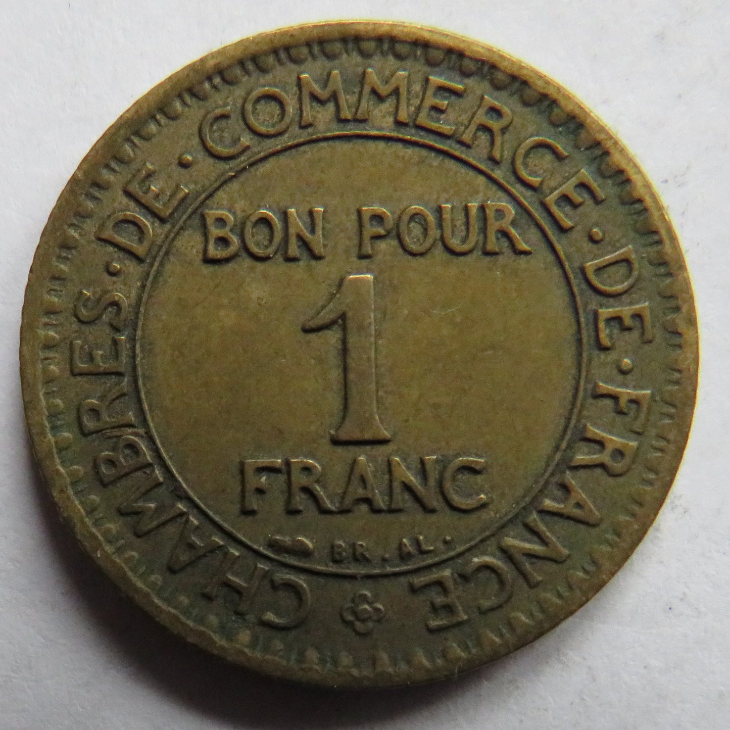 1923 France One Franc Coin