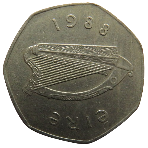 1988 Ireland 50p Fifty Pence Coin