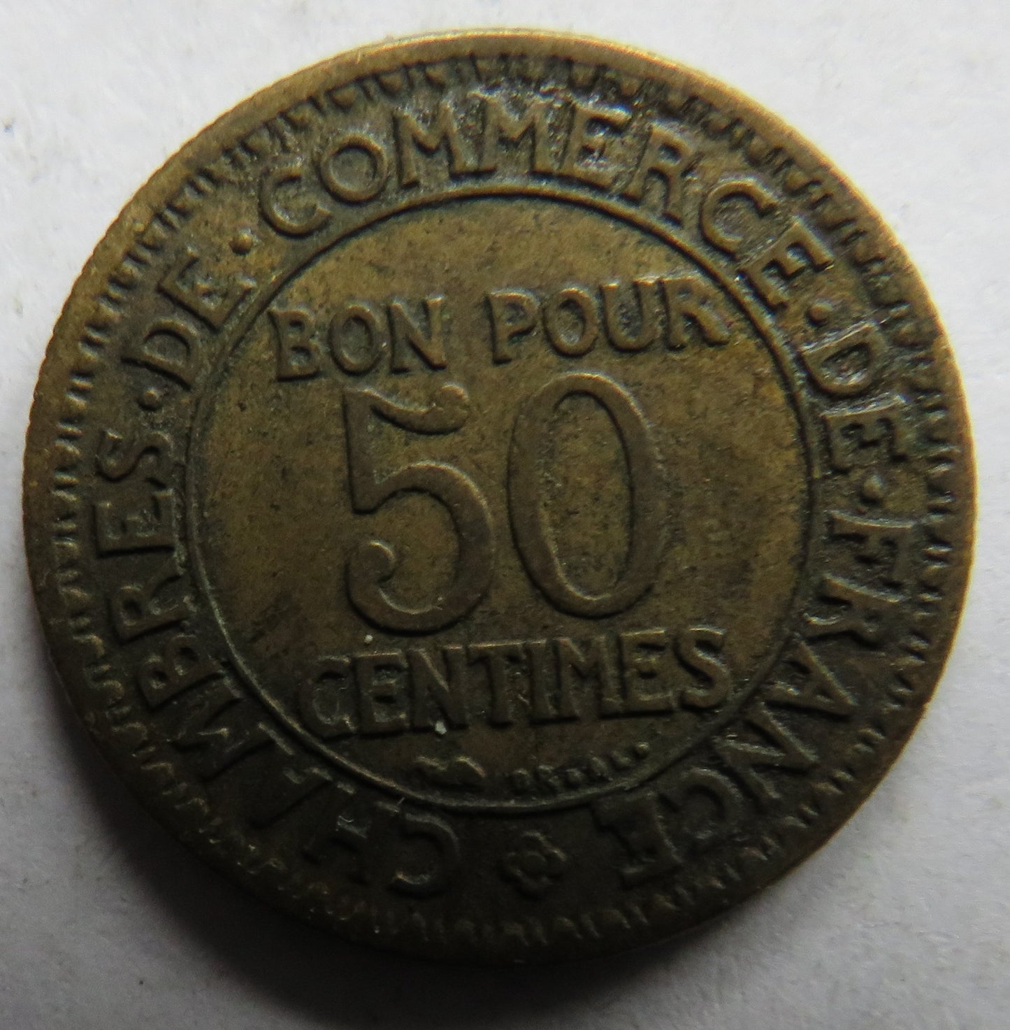 1922 France 50 Centimes Coin