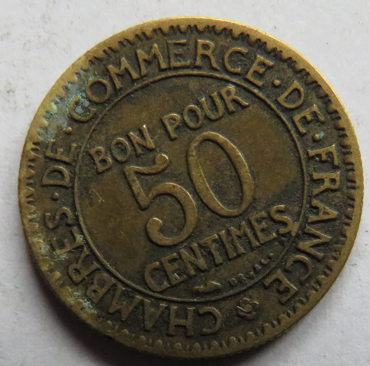 1923 France 50 Centimes Coin