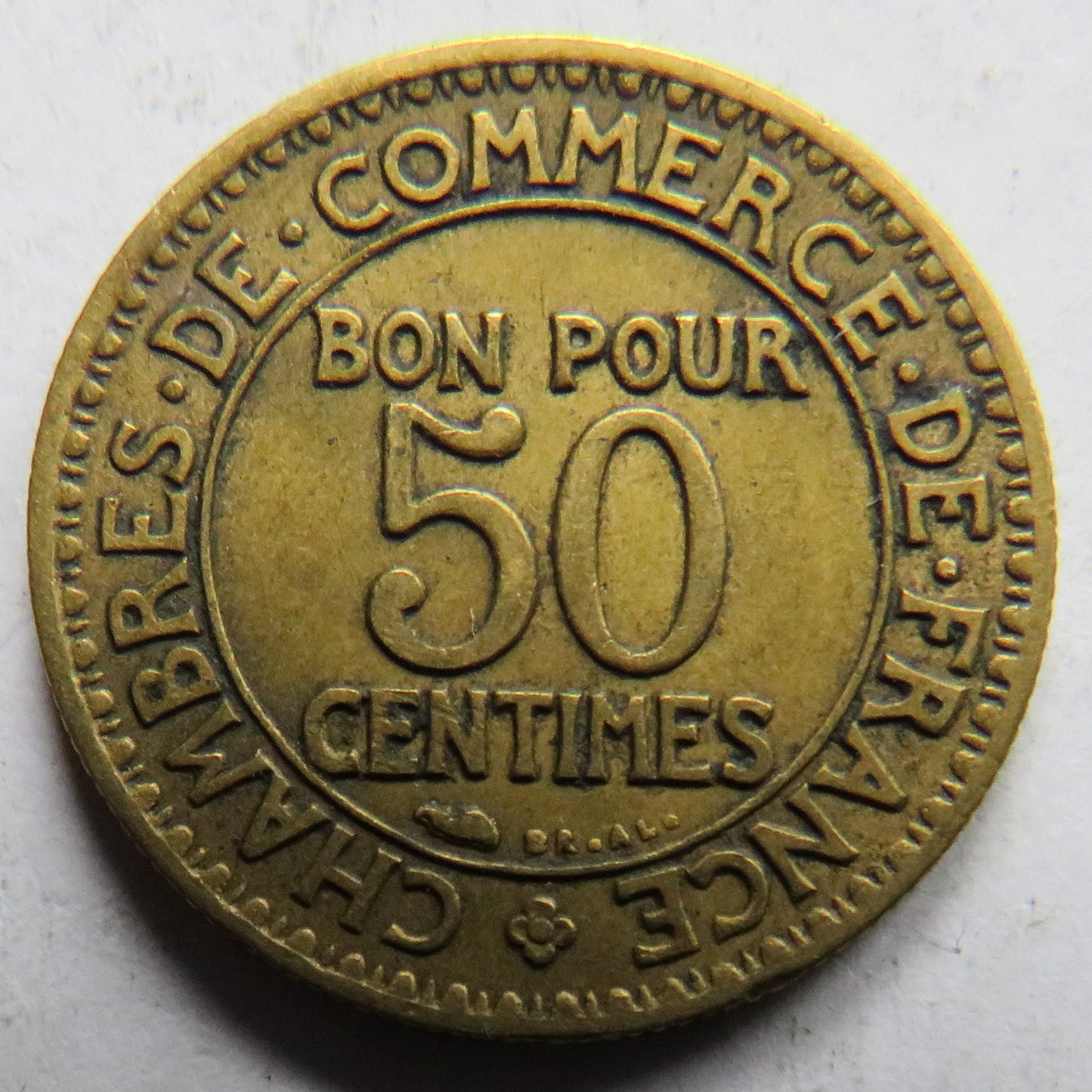 1923 France 50 Centimes Coin
