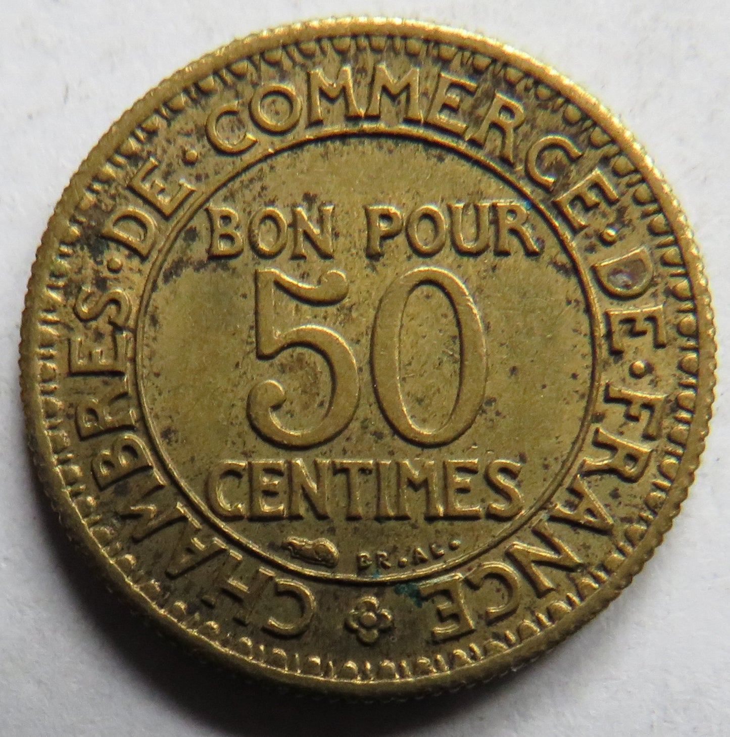 1927 France 50 Centimes Coin