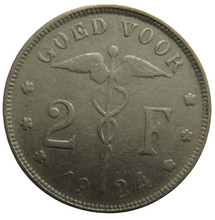 Load image into Gallery viewer, 1924 Belgium 2 Francs Coin
