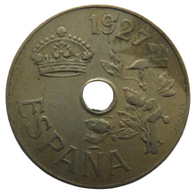Load image into Gallery viewer, 1927 Spain 25 Centimos Coin
