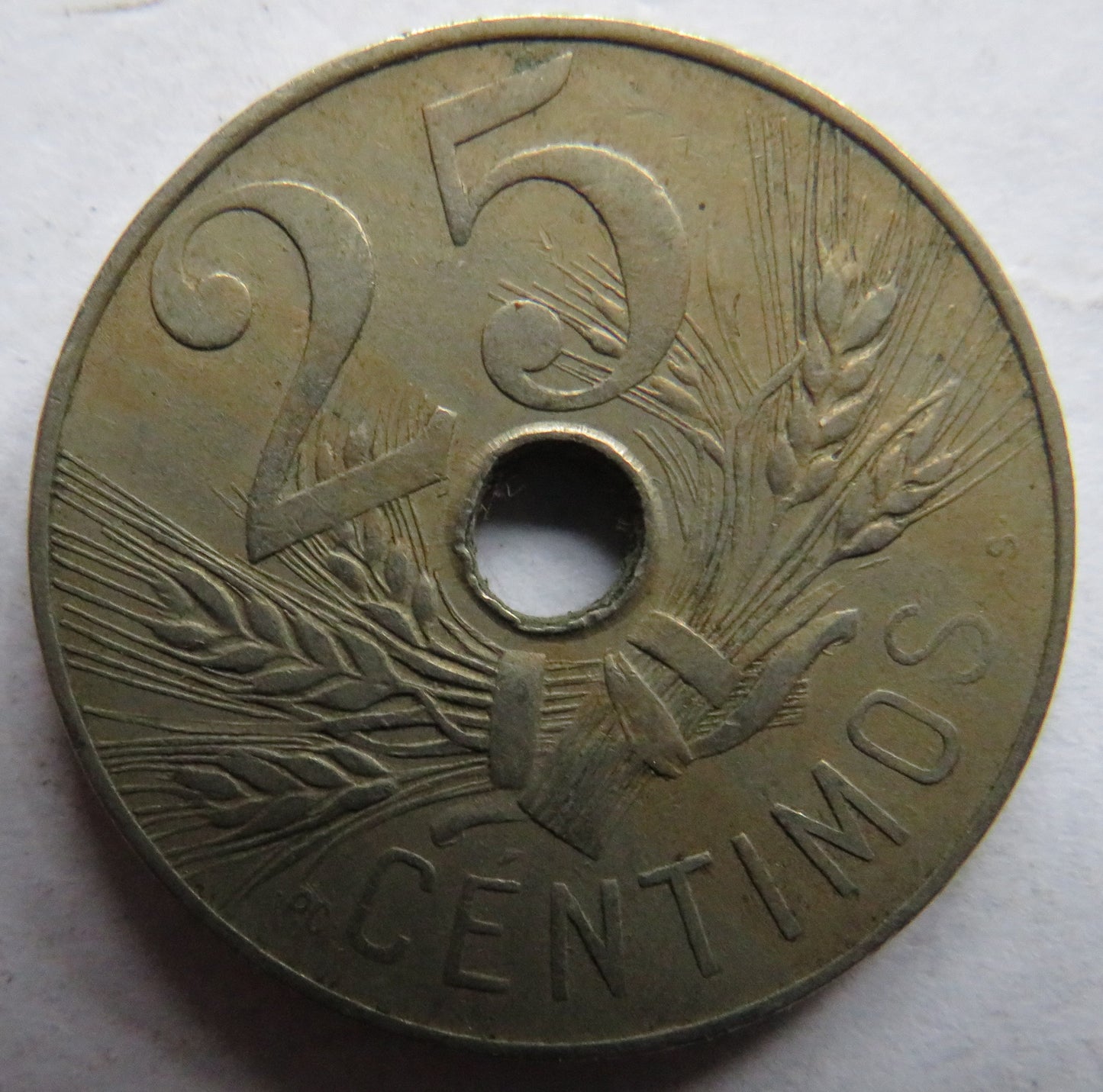 1927 Spain 25 Centimos Coin