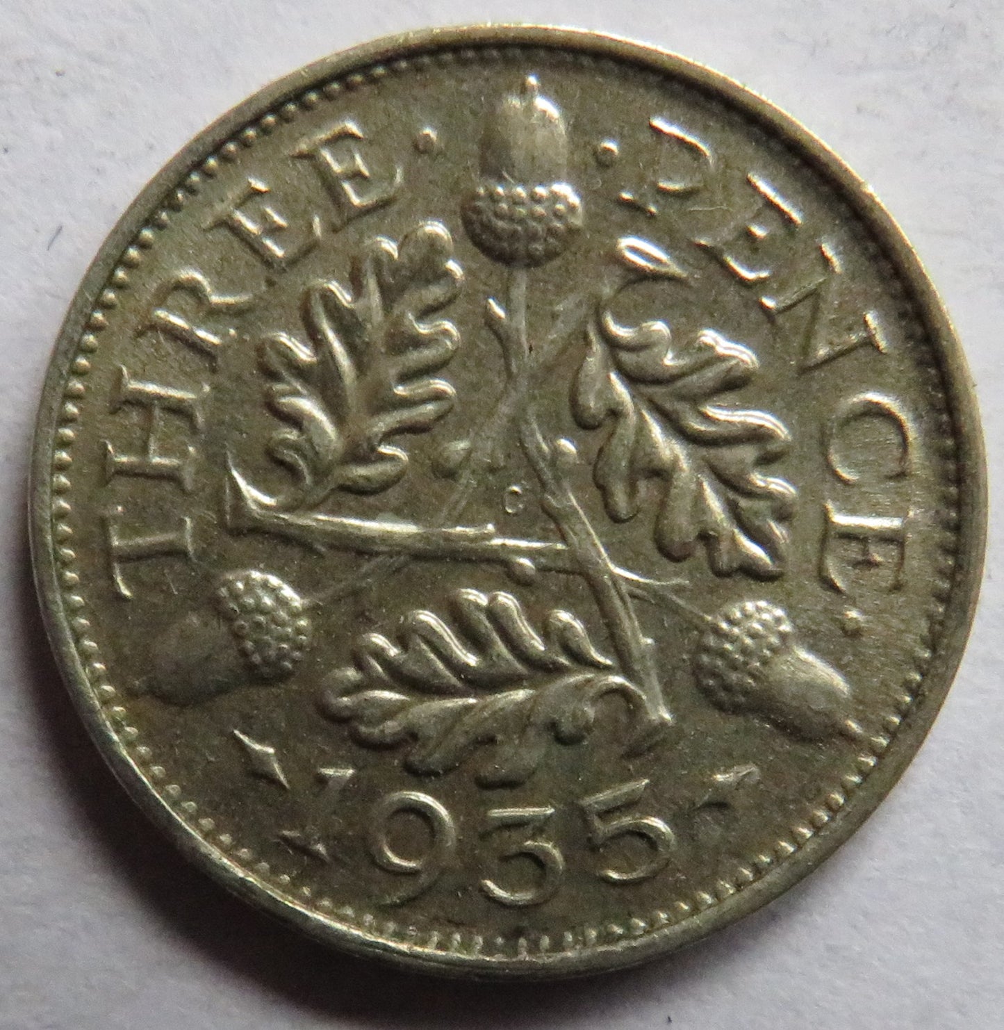 1935 King George V Silver Threepence Coin - Better Grade