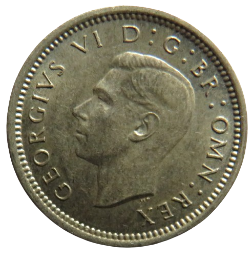 1937 King George VI Silver Threepence Coin In High Grade