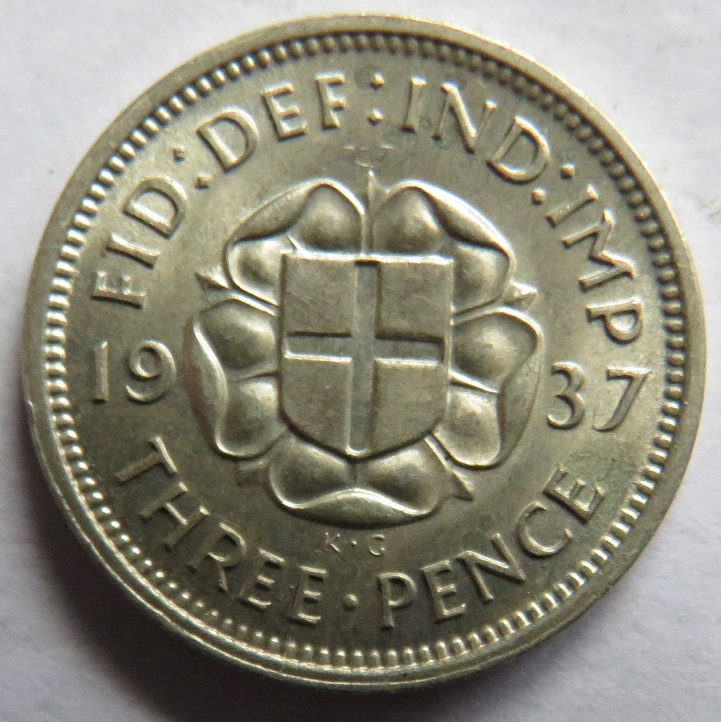 1937 King George VI Silver Threepence Coin In High Grade
