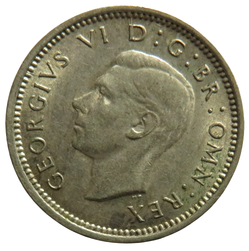 1941 King George VI Silver Threepence Coin Higher Grade