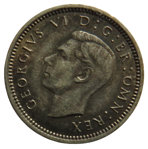1937 King George VI Silver Threepence Coin High Grade