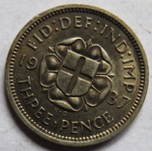 Load image into Gallery viewer, 1937 King George VI Silver Threepence Coin High Grade
