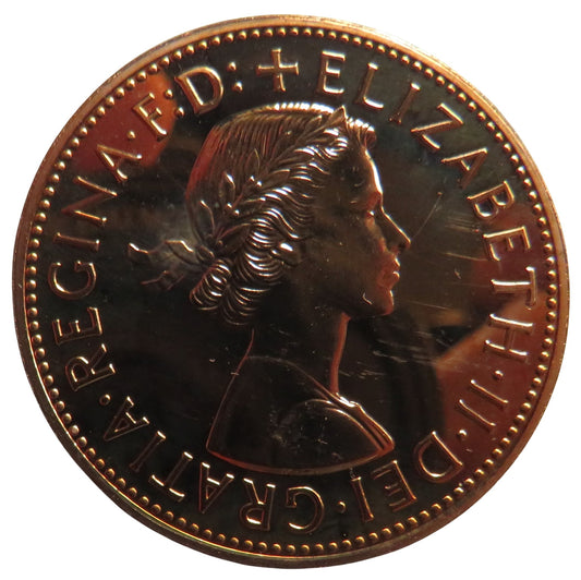 1970 Queen Elizabeth II Proof One Penny Coin - Great Britain