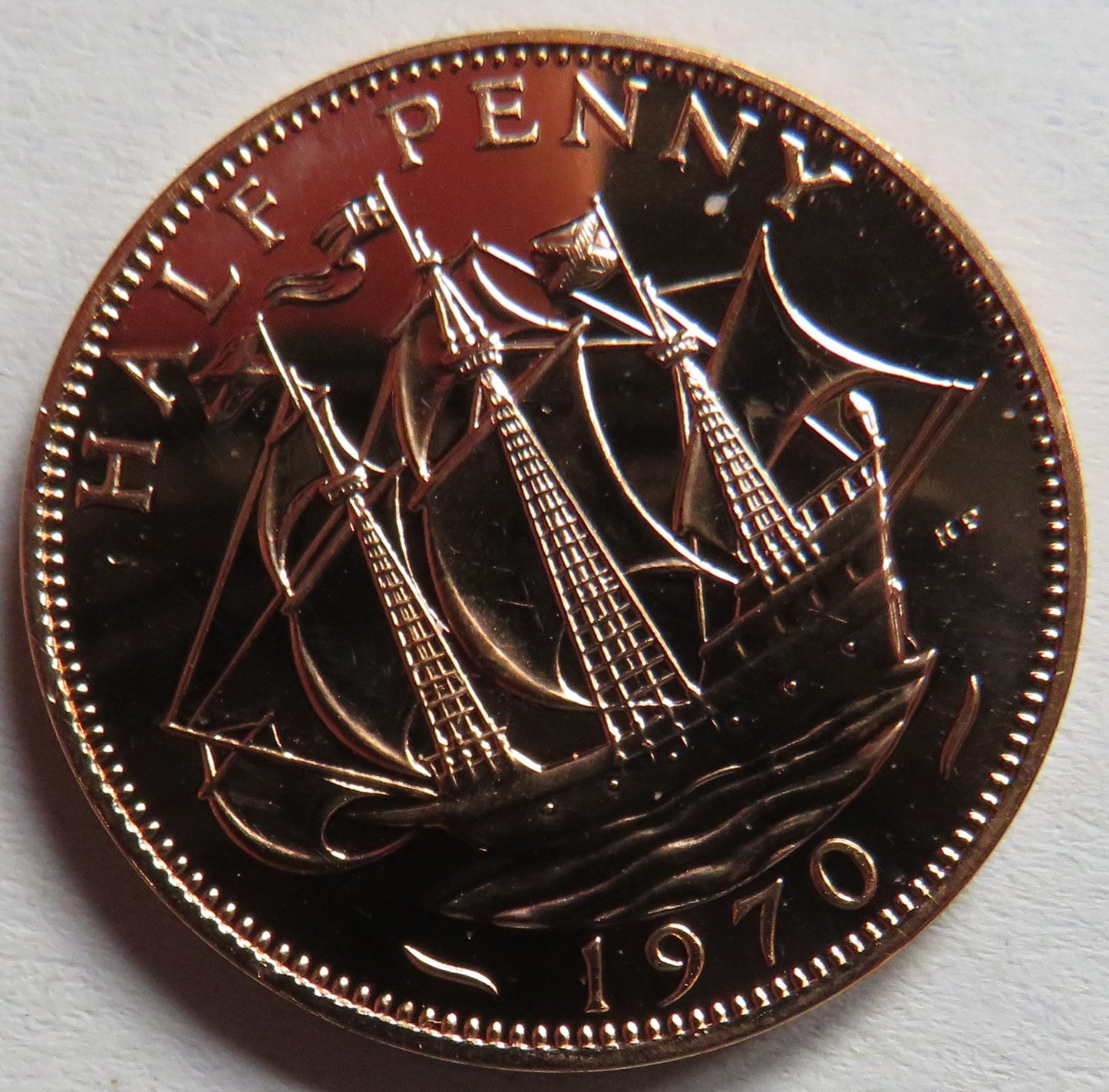 1970 Queen Elizabeth II Proof Halfpenny Coin - Great Britain