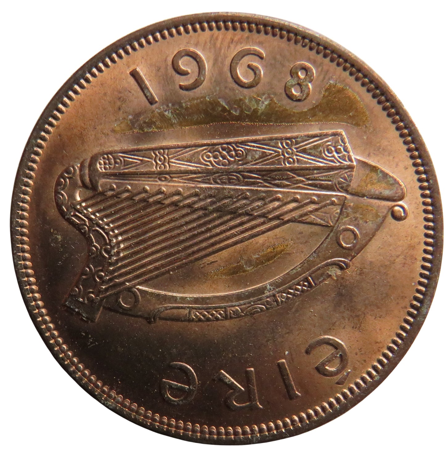1968 Ireland Eire One Penny Coin In High Grade
