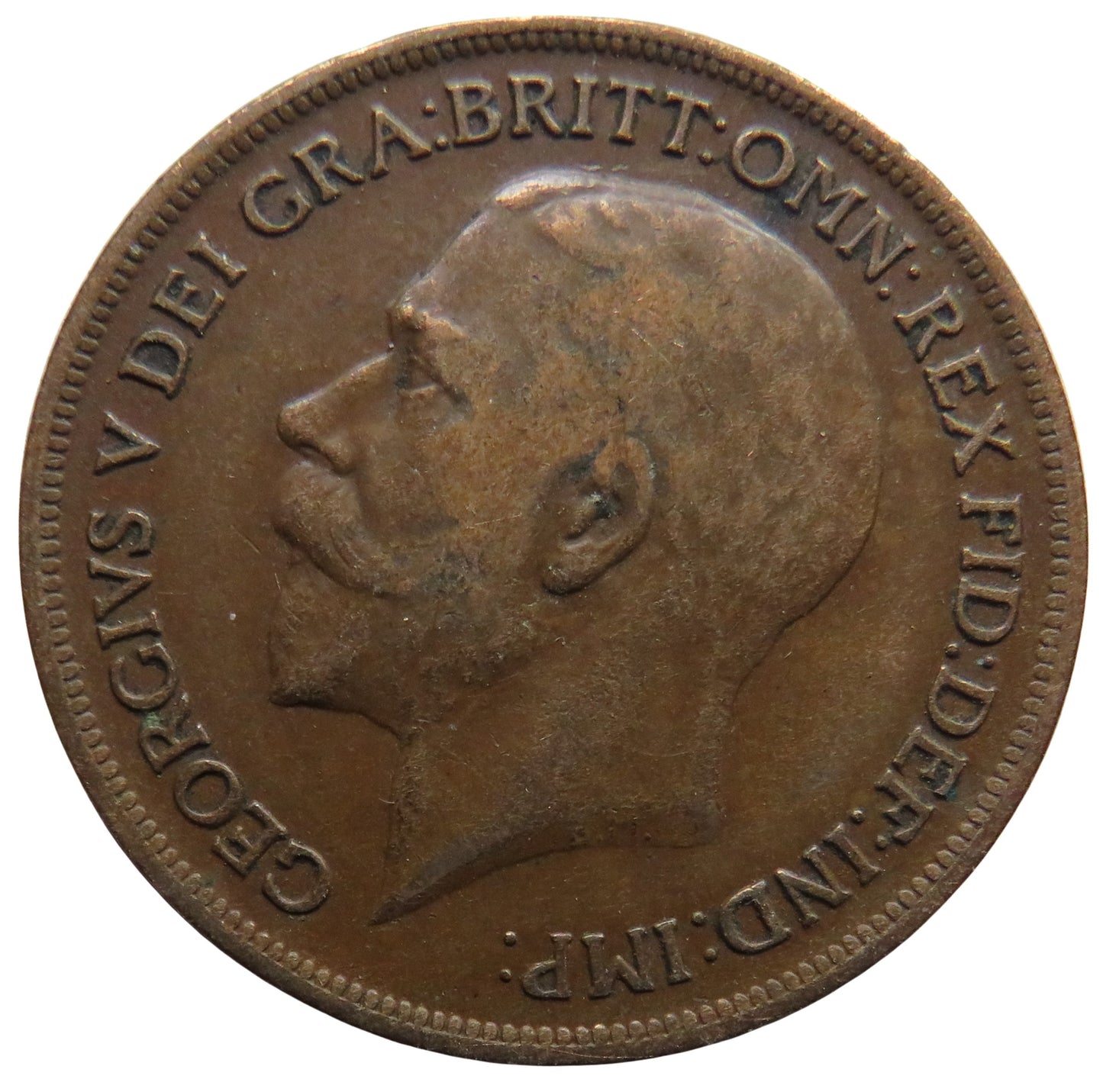 1913 King George V One Penny Coin - Great Britain
