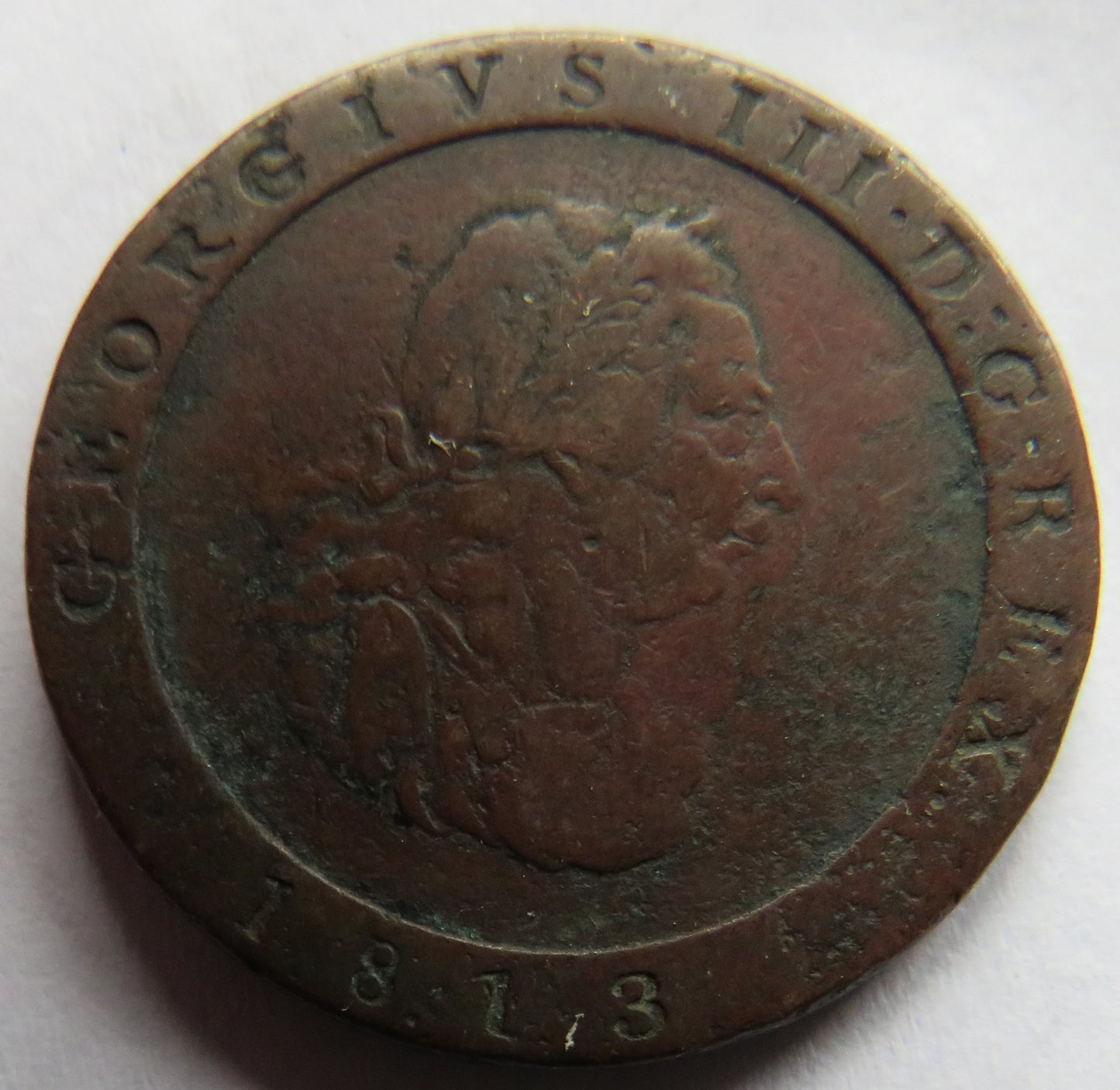 1813 Isle of Man Halfpenny Coin
