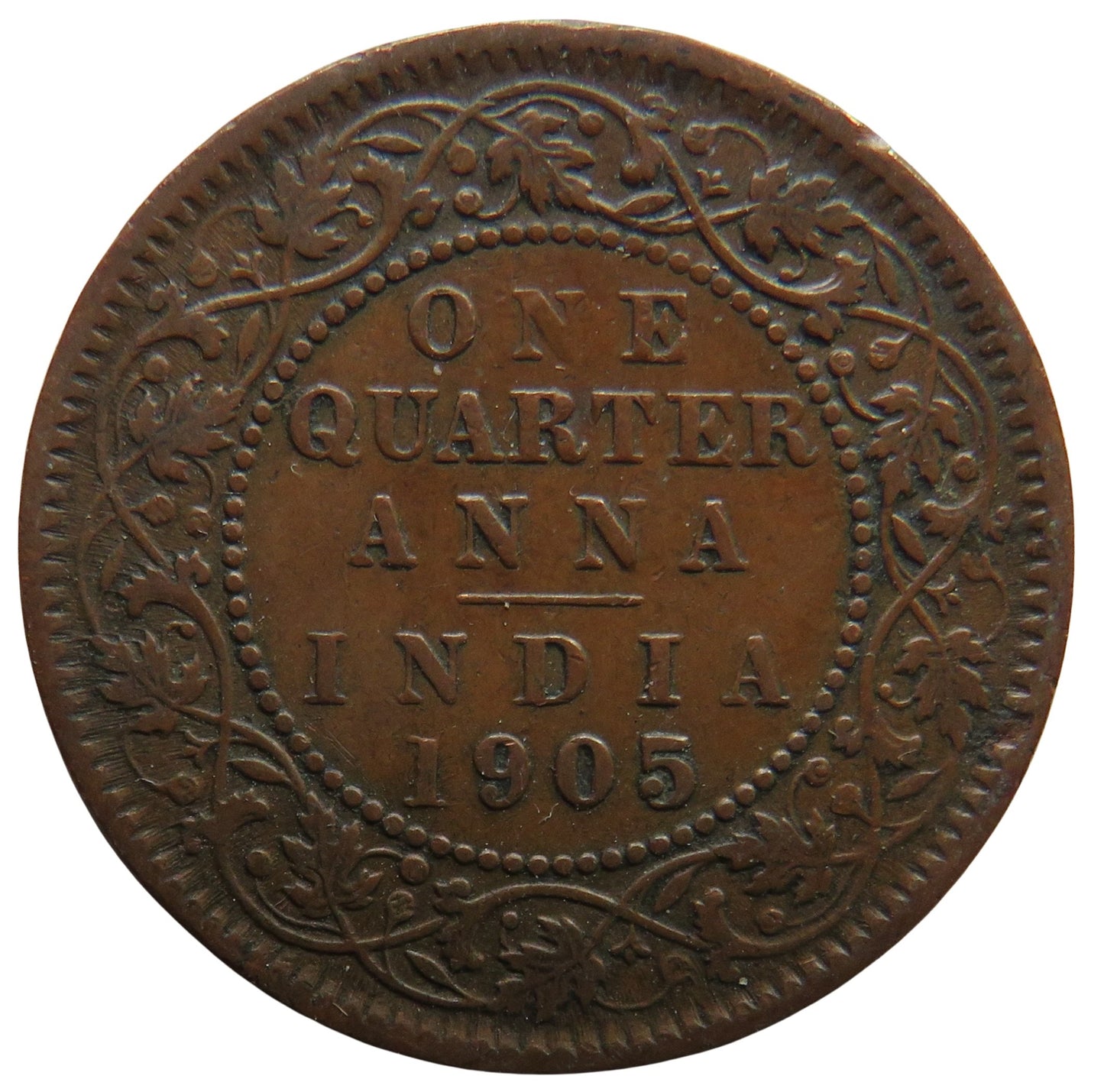 1905 King Edward VII India 1/4 Quarter Anna Coin