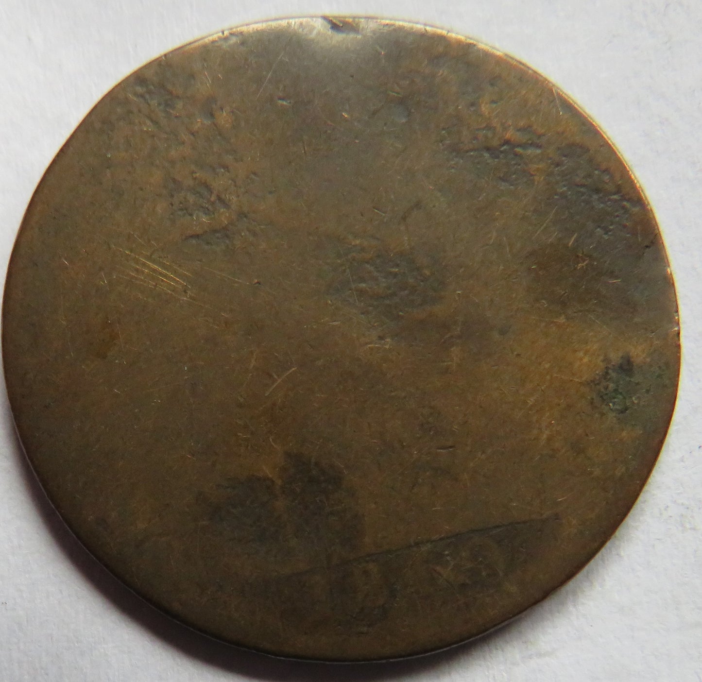 1869 Queen Victoria Bun Head One Penny Coin Rare - Great Britain