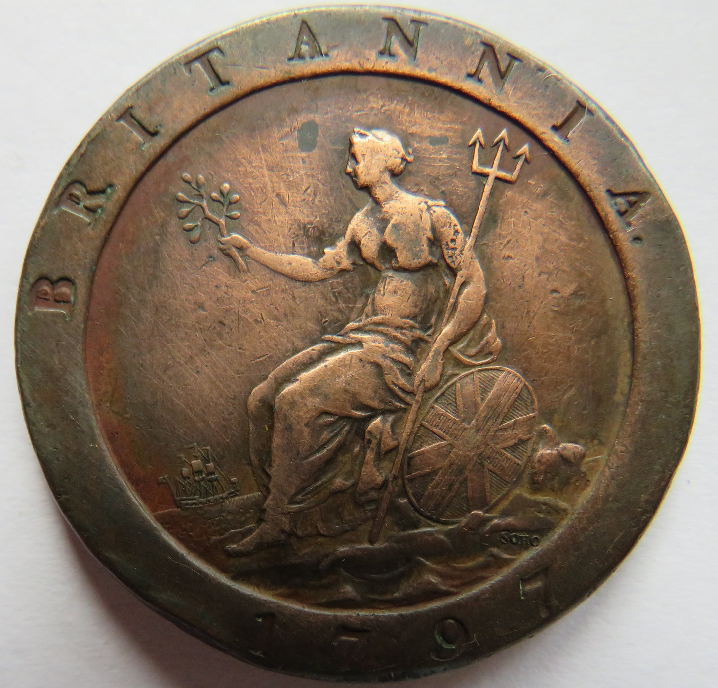 1797 King George III Cartwheel Penny Coin - Great Britain
