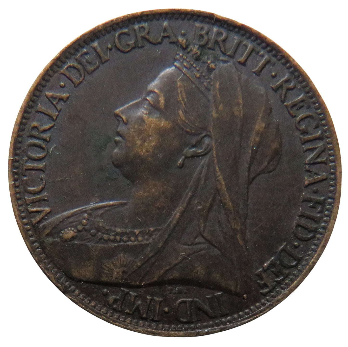1901 Queen Victoria Bun Head Farthing Coin - Great Britain
