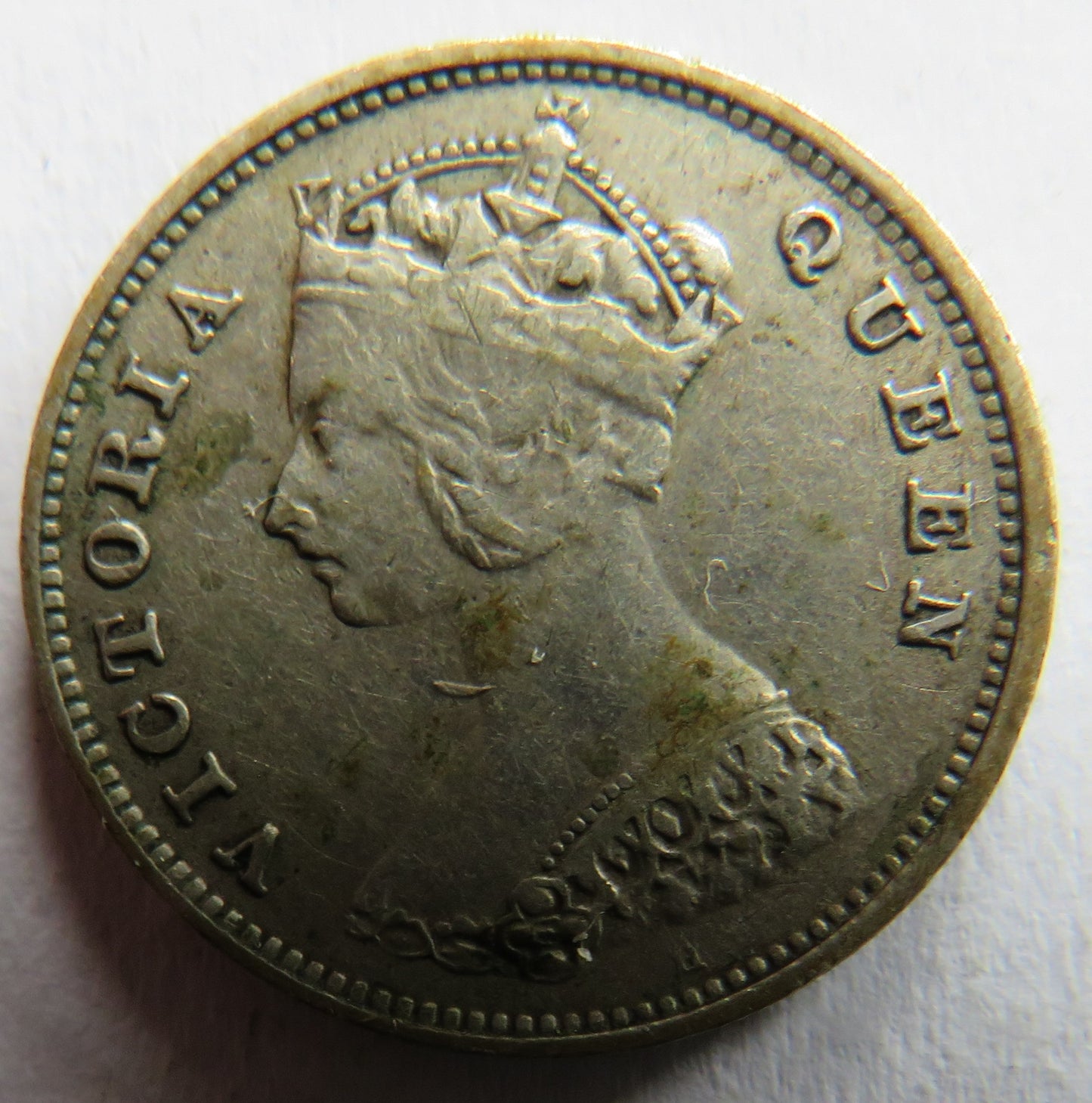 1900 Queen Victoria Hong Kong Silver 10 Cents Coin