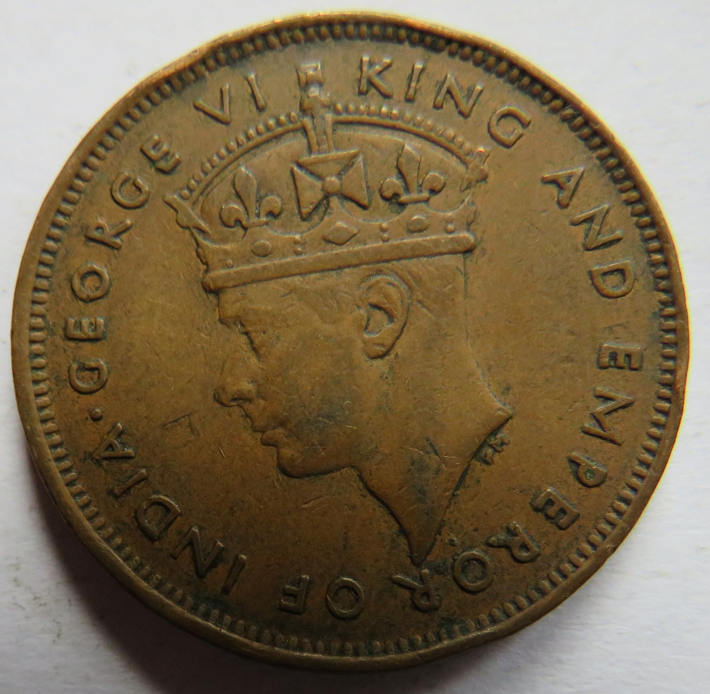 1942 King George VI Mauritius 5 Cents Coin
