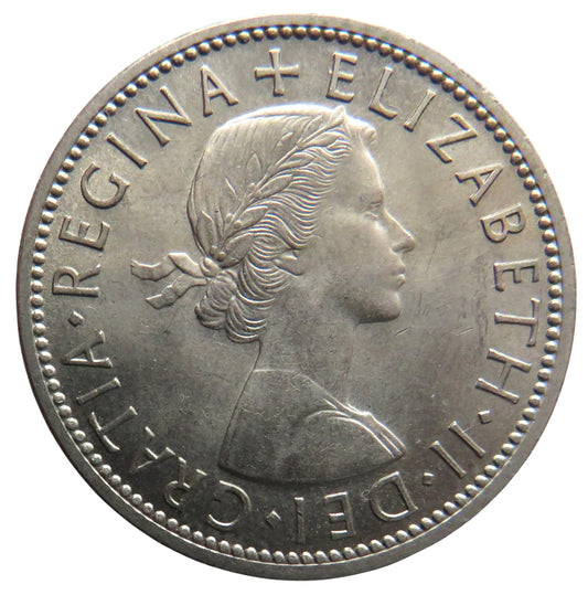 1955 Queen Elizabeth II Florin / Two Shillings Coin In High Grade