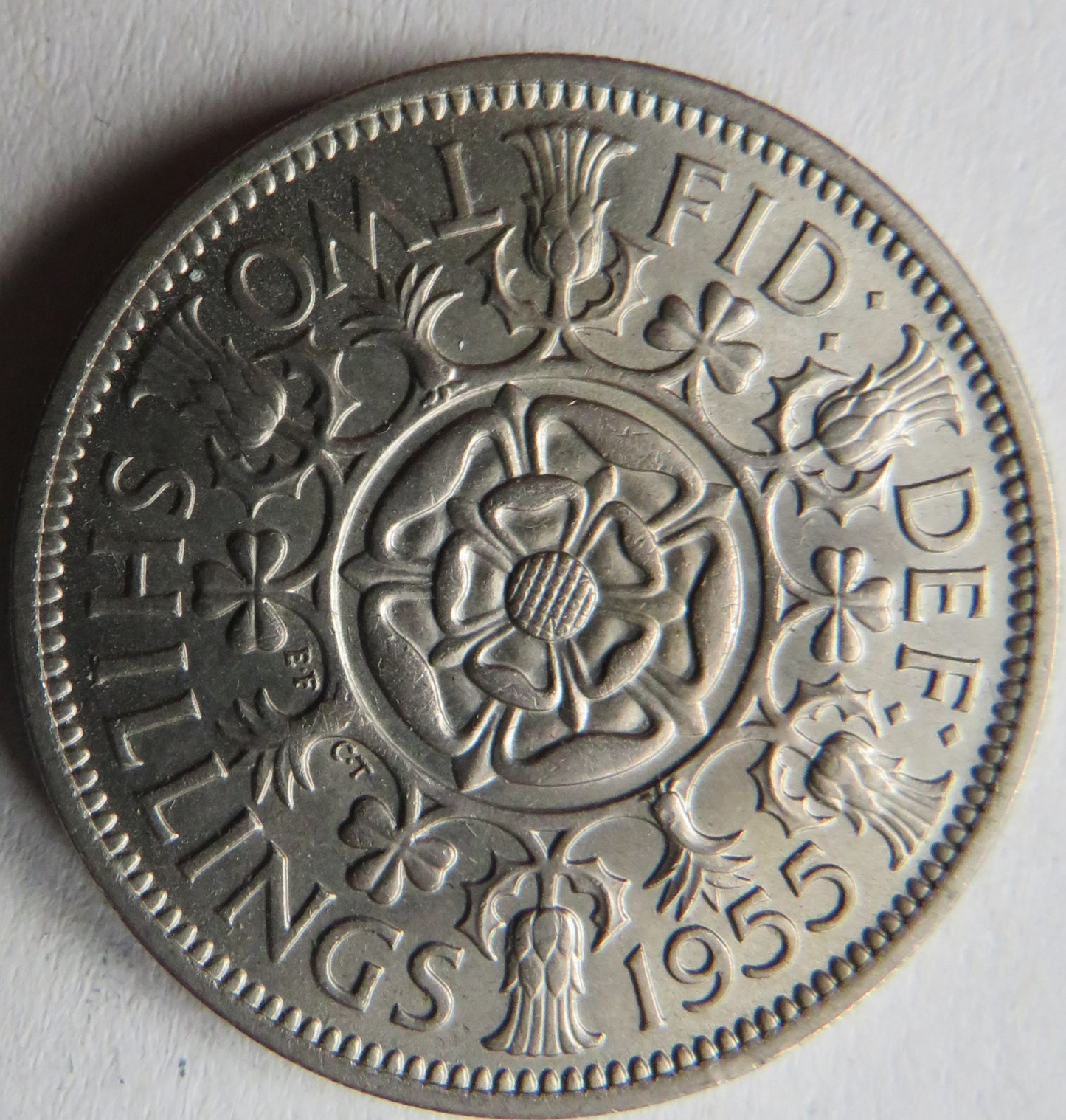1955 Queen Elizabeth II Florin / Two Shillings Coin In High Grade