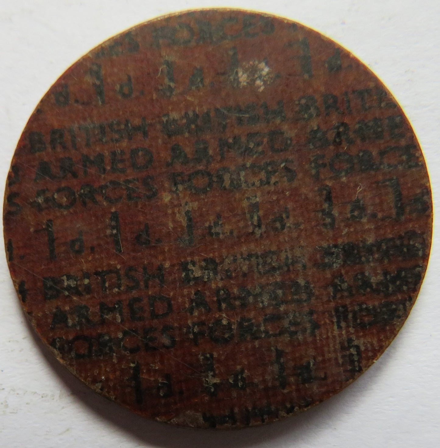 British Armed Forces 1d Vintage Token