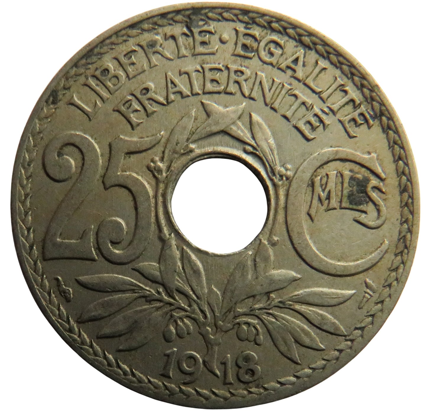1918 France 25 Centimes Coin