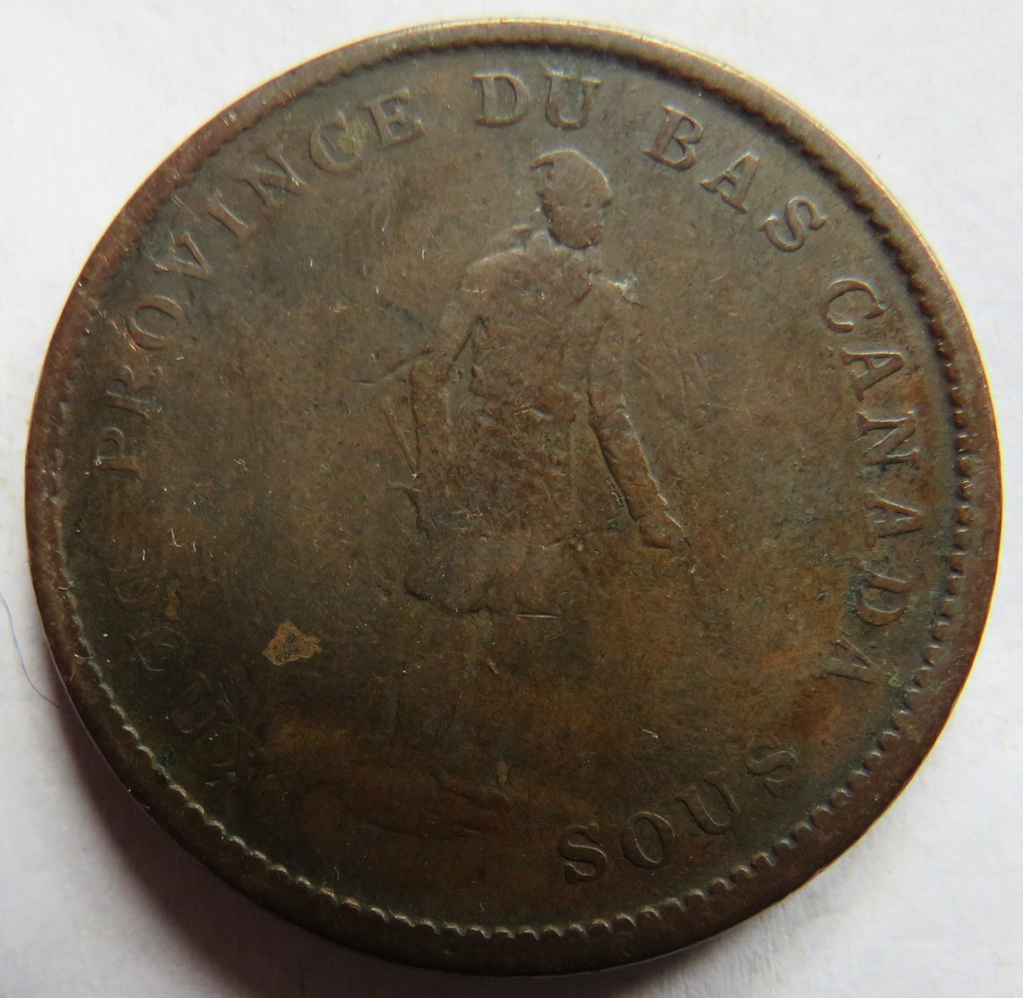 1837 Lower Canada One Penny / 2 Sous Bank Token