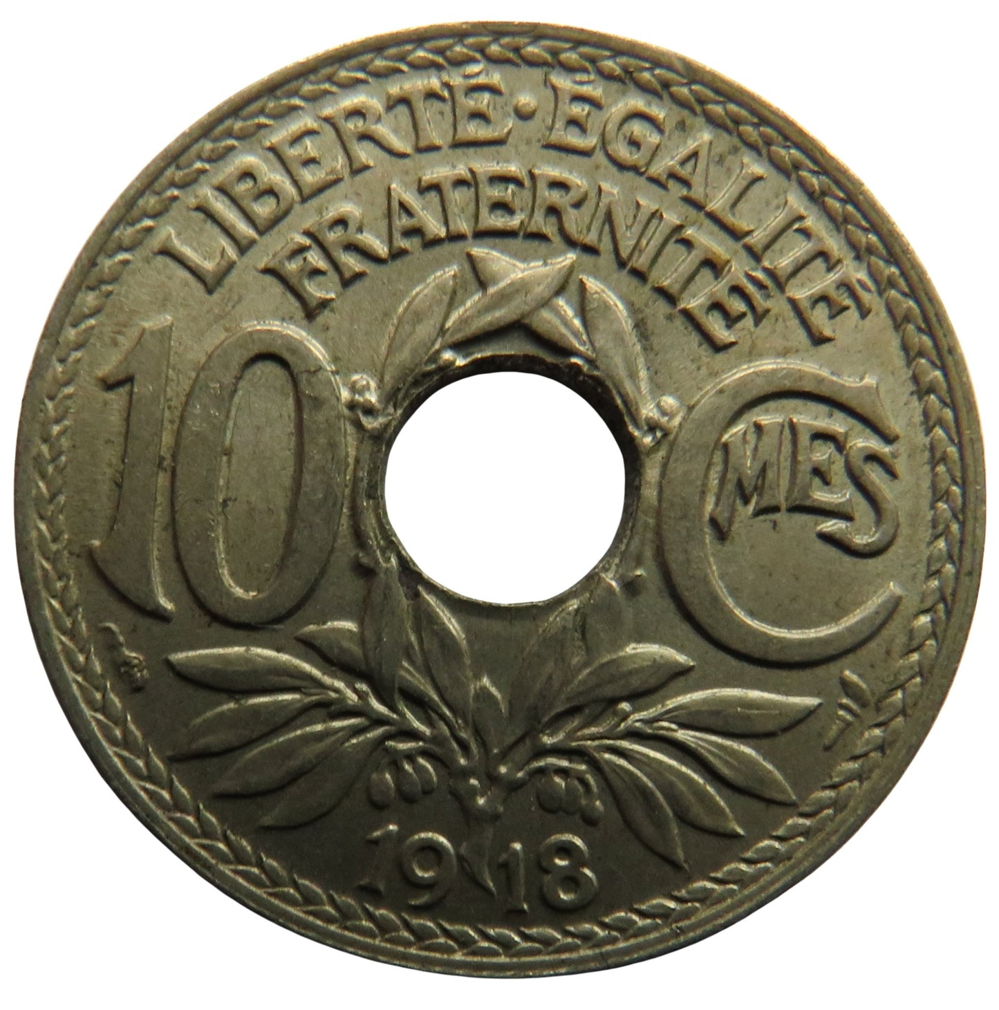 1918 France 10 Centimes Coin