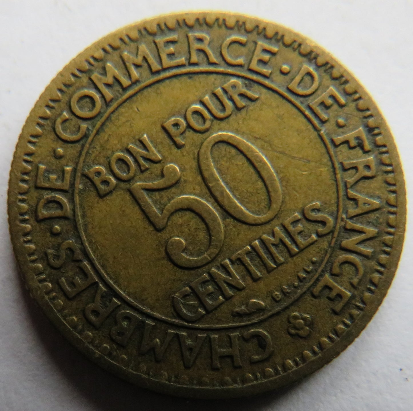 1923 France 50 Centimes Coin