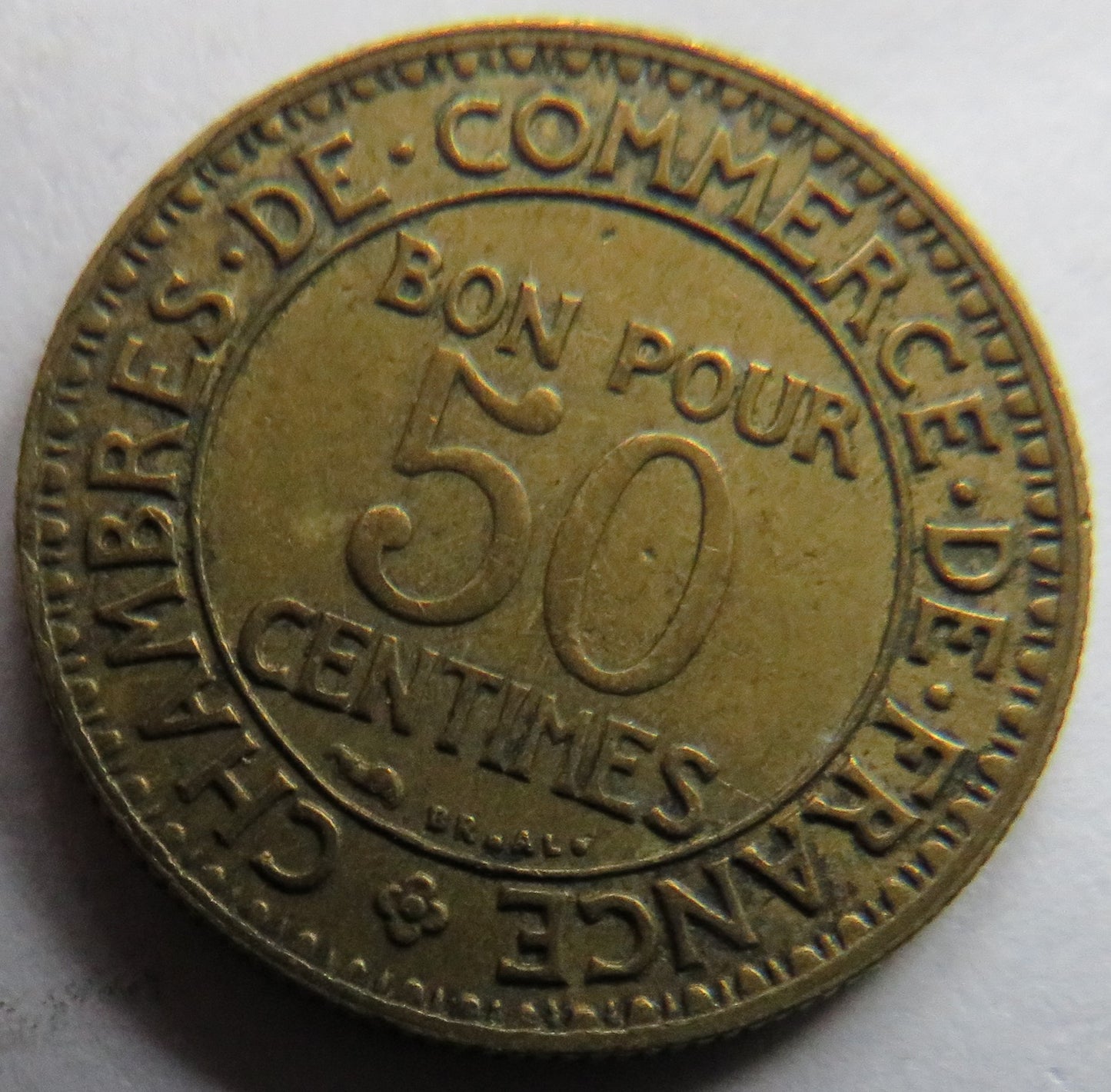 1924 France 50 Centimes Coin