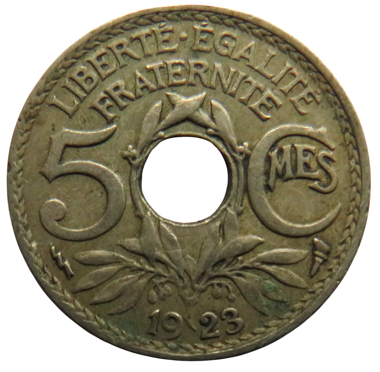 1923 France 5 Centimes Coin